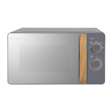 Russell Hobbs RHMM713G Compact 700W Manual Microwave, 17L, 5 Power Levels, Wood Effect Handle and Buttons, Scandinavian Style, Timer, Defrost