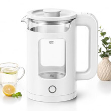 Kortemora 2L Glass Electric Kettle 1500W Fast Boil with Blue LED Light, BPA-Free Borosilicate Glass & Stainless Steel, Quiet Cordless Kettle with Auto