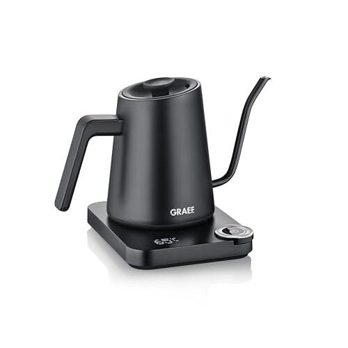 GRAEF GK502 Electric Pour-Over Kettle with Temperature Control, 0.9L, Matt Black