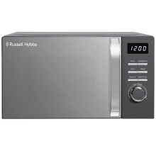 Russell Hobbs Digital Microwave 20L 800W in Grey with 5 Power Levels, Pull Handle Door & Button Control, Clock & Timer, Automatic Defrost, Easy Clean,