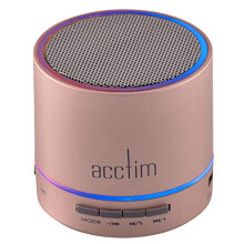 Acctim Tempo Mini Bluetooth Speaker with LED lights & Microphone Rose Gold