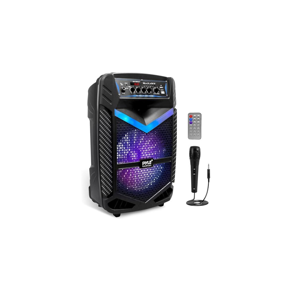 Pyle, Portable Pa Speaker, Bluetooth- Loudspeakers, 600W Rechargeable W/ 10Â Subwoofer 1Â Tweeter, Pa System W/Wireless Microphone, Dj Speakers, 842893131511