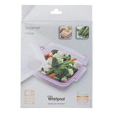 Whirlpool - Microwave Steamer/Accessory - Square - 24cm x 20cm - Multicoloured - 0.485kg - 600W - 2.4GHz - Steam & Cook Function - Dishwasher Safe -