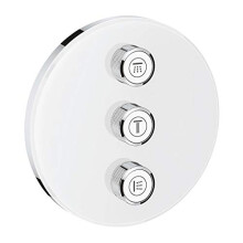 GROHE Grohtherm Smartcontrol Triple Volume Control Trim Set for Concealed Installation, with Three Valves Round Shape, Moon White, Made In Germany By