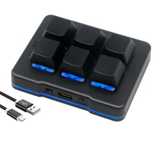 6-Tasten--Tastatur, Kabellose USB-Gaming-Tastatur, Makro-Angepasste Programmierbare OSU-Tastatur für Videospiele, Büroarbeit