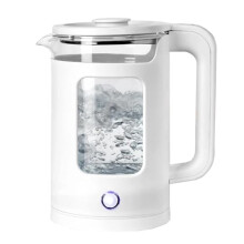 Blendra Electric Kettle,1.5L Blue LED Glass kettle Fast Heating with Boil-Dry Protection For Coffee,Tea((White)