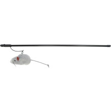 TRIXIE play rod with mouse - catnip - plush/plastic - 48 cm rod - 60 cm rubber band - 4105