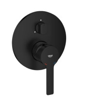 GROHE Lineare Concealed Single Lever Shower/Bath Mixer Trim Set with 3-Way Diverter (Metal Lever, 46 mm Ceramic Cartridge, Without Rough-in Box), Matt