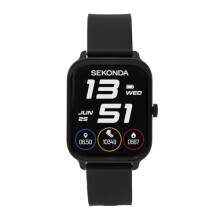 Sekonda Motion Go Unisex 37mm Smartwatch Watch With Black Case And Silicone Strap With LCD Dial