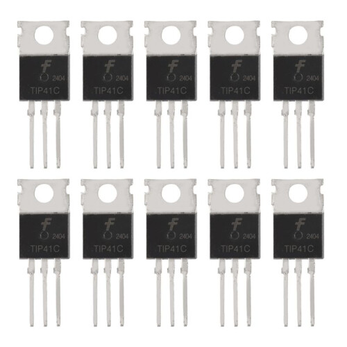 10 Pcs 3 Pin NPN TO-220 Power Transistors 100V 6A TIP41C