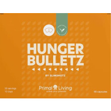 Hunger Bulletz - Weight Loss Capsules with Glucomannan By Primal Living, 60 Vegan Capsules - 30 Servings Over 10 Day Course - Appetite Control,