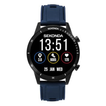 Sekonda Active Go Smart Watch in Black with Blue Silicone Strap