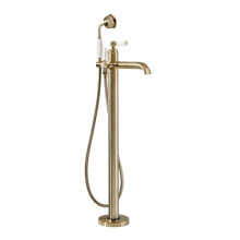 Milano Elizabeth Freestanding Lever Bath Shower Mixer Tap Lever Handle - Brushed Brass