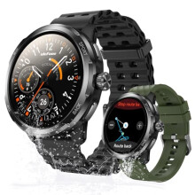 Ulefone Military Smart Watch for Men GPS Compass AI ChatGPT, Bluetooth Call Heart Rate SpO2 Sleep Monitor 5ATM IP68 Waterproof 1.5" AMOLED 100+ Sports