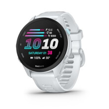 Garmin Forerunner 70, 43mm GPS running smartwatch, lightweight, AMOLED, easy to use, safety & tracking features, up to 13 days battery life,