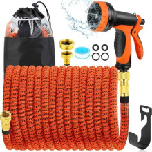 BoriYa Hose Pipe - Upgraded Expandable Garden Hoses 150ft 45m, Stretchy Hosepipe with Spray Gun, Expanding No-Kink Magic Hose with 3/4", 1/2"