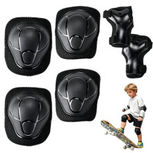 Kids Sports Protective Gear Set, 6 Pcs Kids Knee And Elbow Pads, Kid Knee Pads Wrist Guard Knee And Elbow Pads for Skateboard Roller Skating Biking