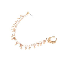 Nose Ring Ketting Naar Oor Met Kwast Goudkleurig