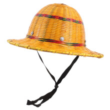 Gele Bamboe Hard Hat Zonneklep Met Ademend Dek En Rond Model