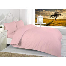 NZ 200 Thread Count 100% Egyptian Cotton Plain Super Soft Luxurious Duvet Cover Sets Fully Reversible Bedding Sets (Pink, Single Size)