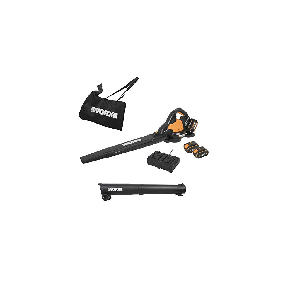 Worx Wg583e 36V (40V Max) Dual Battery Brushless Leaf Blower/Vacuum, Black