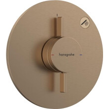 hansgrohe DuoTurn S - shower mixer conceiled for 1 function, shower mixer tap round, single lever shower mixer for iBox universal 2, brushed bronze,