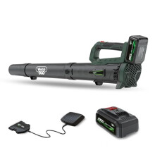 Webb Eco WEV20AB Cordless Leaf Blower, 20V Axial Garden Leaf Blower, Powerful 100MPH, Easy to Use Includes 4ah Battery & Charger