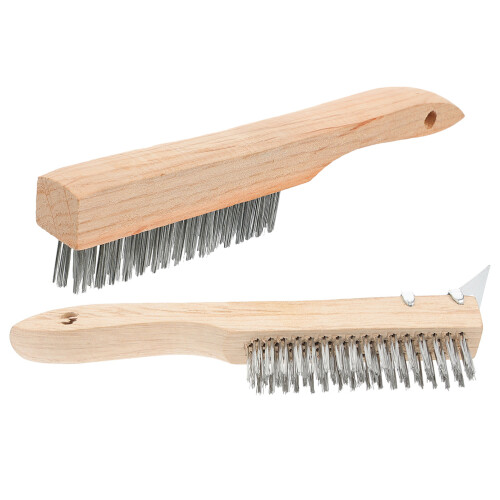 2St Staalborstel Met Hout Handvat Voor Efficiënt Roestschrobben