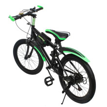 20" Mountain Bike, 7 Speed MTB Bicycle with Fenders Water Bottle and Compass, 85KG Height Adjustable Unisex Mountain Bicycle, Front Caliper Brake and