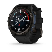 Garmin Descent Mk3i – 43 mm Carbon Grey DLC Titanium with Black Silicone Band Black