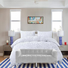 THL 3 Piece Teddy Fleece Duvet Cover Set Pressed Velvet Bedding with Pillowcases, Warm and Comfortable