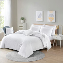 Ethel May Plain Duvet Set with Pillow Cases in different sizes (Single, Double, King and Super King) (White, Single)