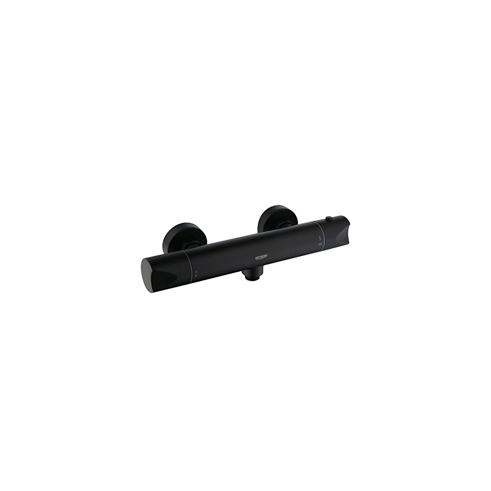 Gothern Thermostatic Shower Bar Mixer, Exposed Chrome Anti-Scalding Constant Temperature Thermostatic Shower Valve (Black) 717701893113