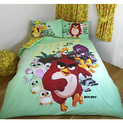 Rovio Single Bed Angry Birds Fierce Flock Panel Front Reversible Bedding Set Official