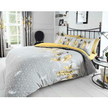 CT Feathers Pattern Luxurious Dream Catcher Printed Style Duvet Cover Sets Quilt Cover Sets Fully Reversible Bedding Sets (Yellow, Super King Size)