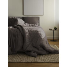 Bierbaum Bed Linen 4135, Jersey Melange Plain, Designed in Germany, Taupe 80, 135 x 200 and 80 x 80 cm