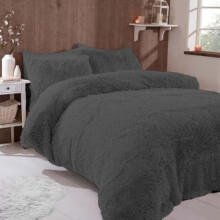 EGYPTO Cuddles Long Pile Faux Fur Duvet Cover Set – Polyester Soft, Cozy & Warm, Teddy Bear Fleece Bedding Set for Home, Bedroom Décor (Double