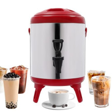 6l Catering Hot Water Boiler Tea Urn Coffee Stainless Steel Thermal Bucket For Outdoor Picnics, Travels, Cafes, Buffets (red)