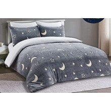 LIZZIE JACOBS Teddy Glow in The Dark Sherpa Fleece Super Soft Warm Cosy Kids and Adults Duvet Cover Sets Quilt Covers Bedding Sets NZ (Double Duvet
