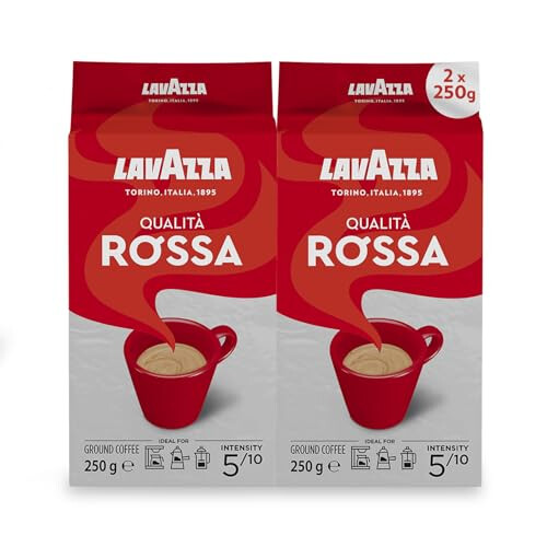 Lavazza Lavazza Qualità Rossa Ground Coffee, Medium Roast, 250 g Each, 2-Pack