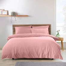 Catherine Lansfield So Soft Non-Iron Double Duvet Cover Set with Pillowcases Coral