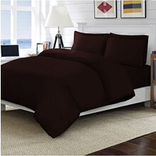 Amber Linen TC200 EGYPTIAN COTTON DUVET COVER & PILLOW CASE COVER SET (CHOCOLATE, SINGLE)