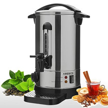 Arebos Catering Urn | Mulled Wine Cooker/Stainless Steel/with Outlet Tap, Thermostat and Overheating Protection/incl. Collection tray/temperature