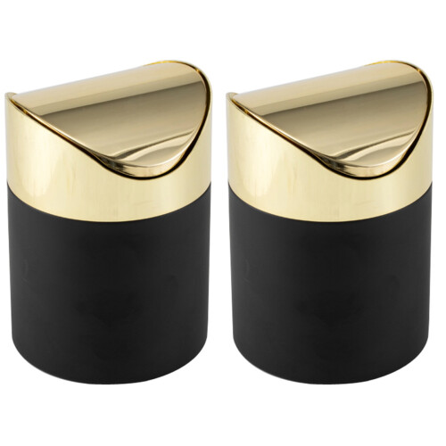 2Pièces Mini Métal Noir Avec Couvercle