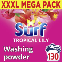 Surf Tropical Lily Laundry Powder 130 washes for fabric care for brilliantly cle
