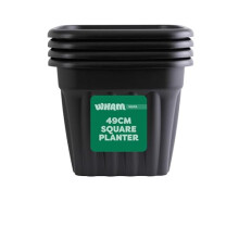 Wham Vista 4 x 49cm Square Plastic Garden Planters | 100% Recycled Plastic | Weather Resistant & Lightweight | Indoor & Outdoor Use | Drainage in UK -