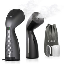 LUMI | Handheld Clothes Steamer | 105ML Tank | 25s Heat-Up | UK Plug | Jug, Brush & Travel Bag | Use For Home & Travel | Travel Iron