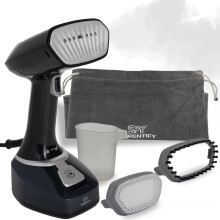 Serentify Clothes Steamer Handheld - 1700W 20s Fast Heat-up, 2 Steam Levels, Large 320ml Tank, Auto-off, Self-clean, Fabric Brush, Travel Bag
