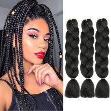 Braiding Hair Kanekalon 3 Packs Ombre Jumbo Braids Extension Hair 24 inch Professional Hair Extension For Braiding Crochet Twist Braids Synthetic