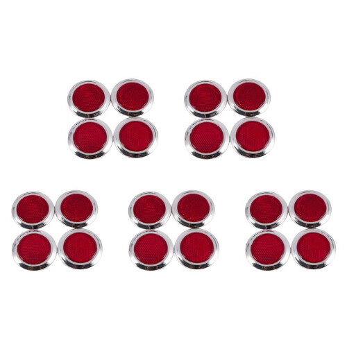 20 Pezzi Plastica Rosso Autoadesivo Riflettente Rotondo Automobile  Automobile